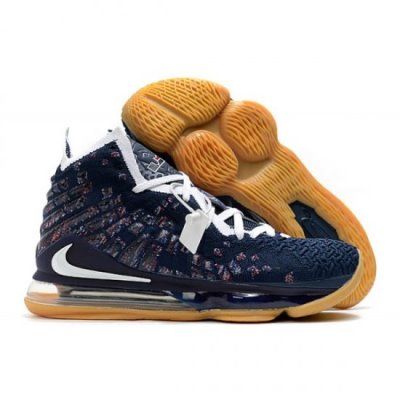 Nike Erkek Lebron 17 College Lacivert / Kraliyet Mavisi Basketbol Ayakkabısı Türkiye - Q6QZ0475